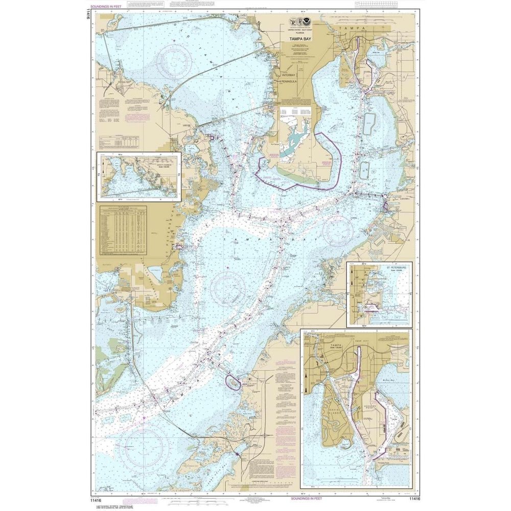 NOAA Chart 11416: Tampa Bay; Safety Harbor; St. Petersburg; Tampa - Life Raft Professionals