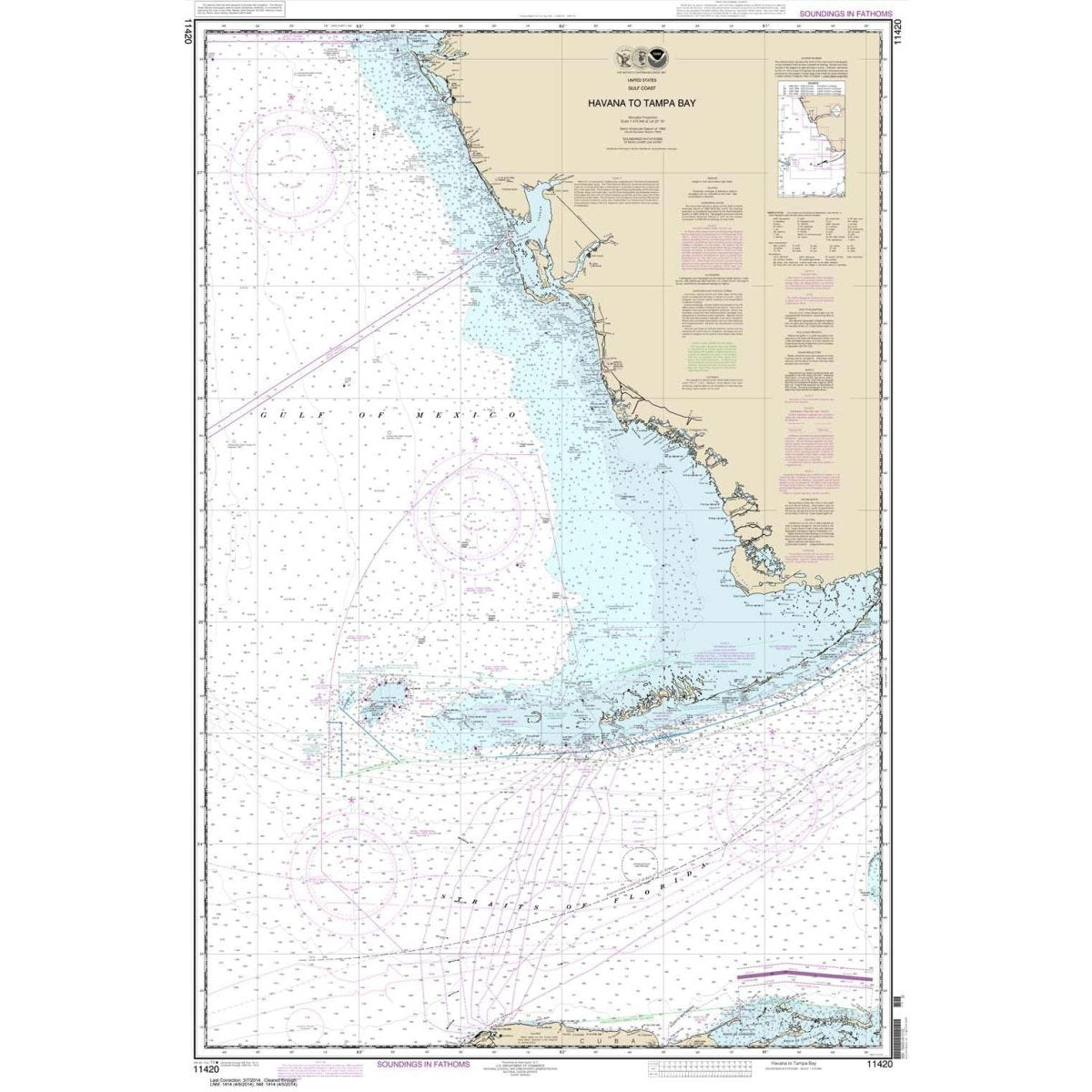 NOAA Chart 11420: Havana to Tampa Bay - Life Raft Professionals