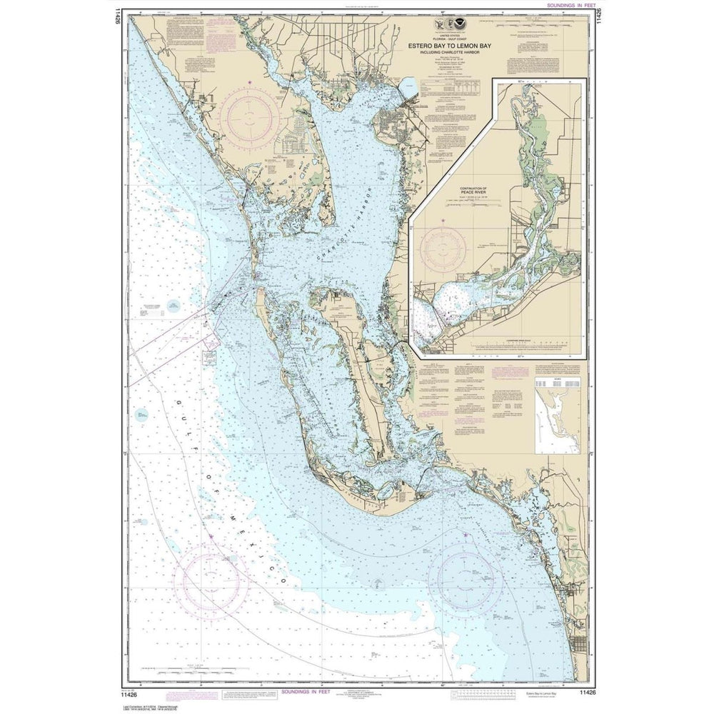 NOAA Chart 11426: Estero Bay to Lemon Bay: including Charlotte Harbor; Continuation of Peace River - Life Raft Professionals