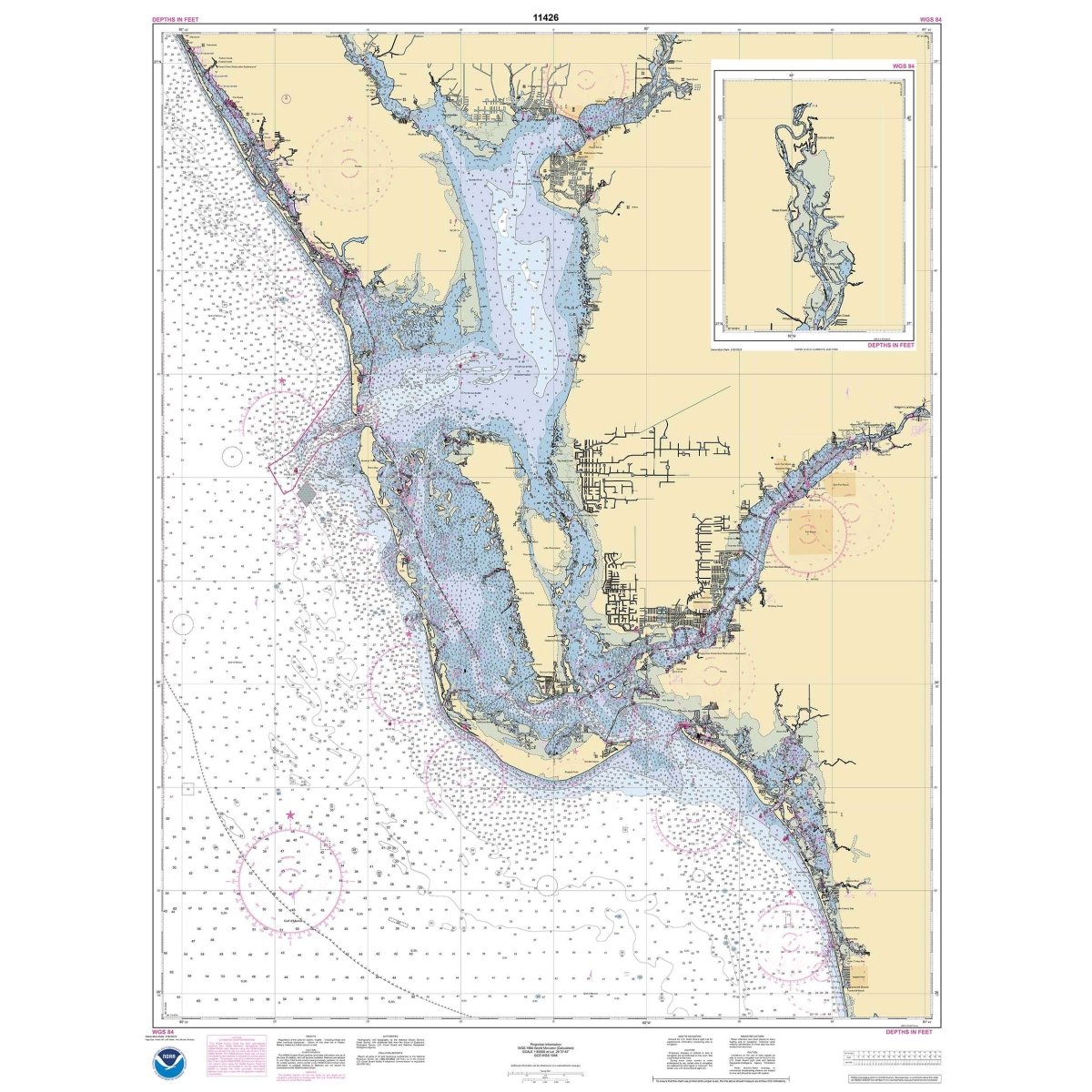 NOAA Chart 11426: Estero Bay to Lemon Bay: including Charlotte Harbor; Continuation of Peace River - Life Raft Professionals