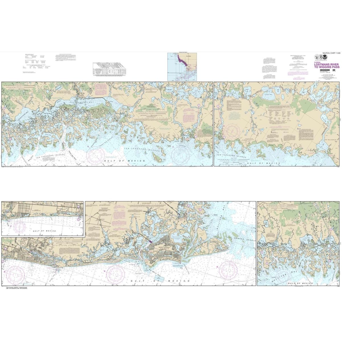 NOAA Chart 11430: Lostmans River to Wiggins Pass - Life Raft Professionals