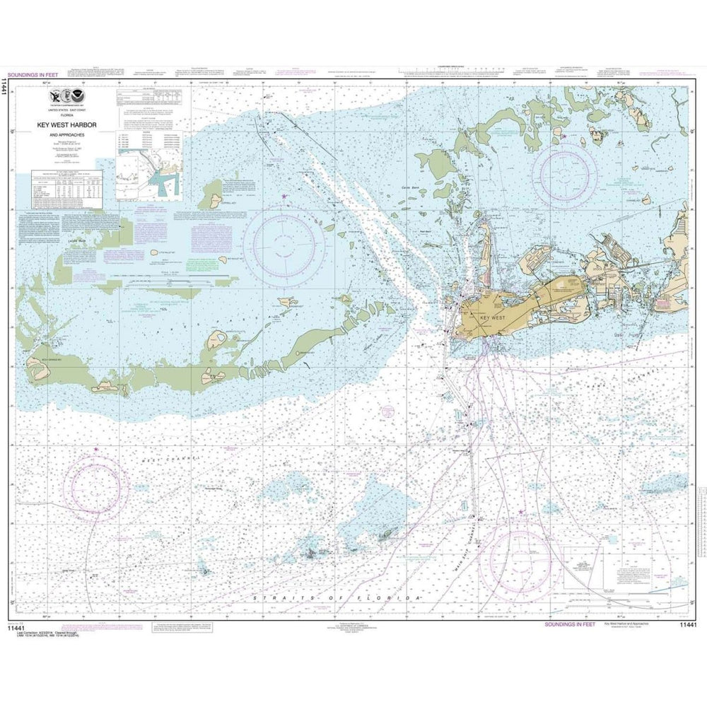 NOAA Chart 11441: Key West Harbor and Approaches - Life Raft Professionals