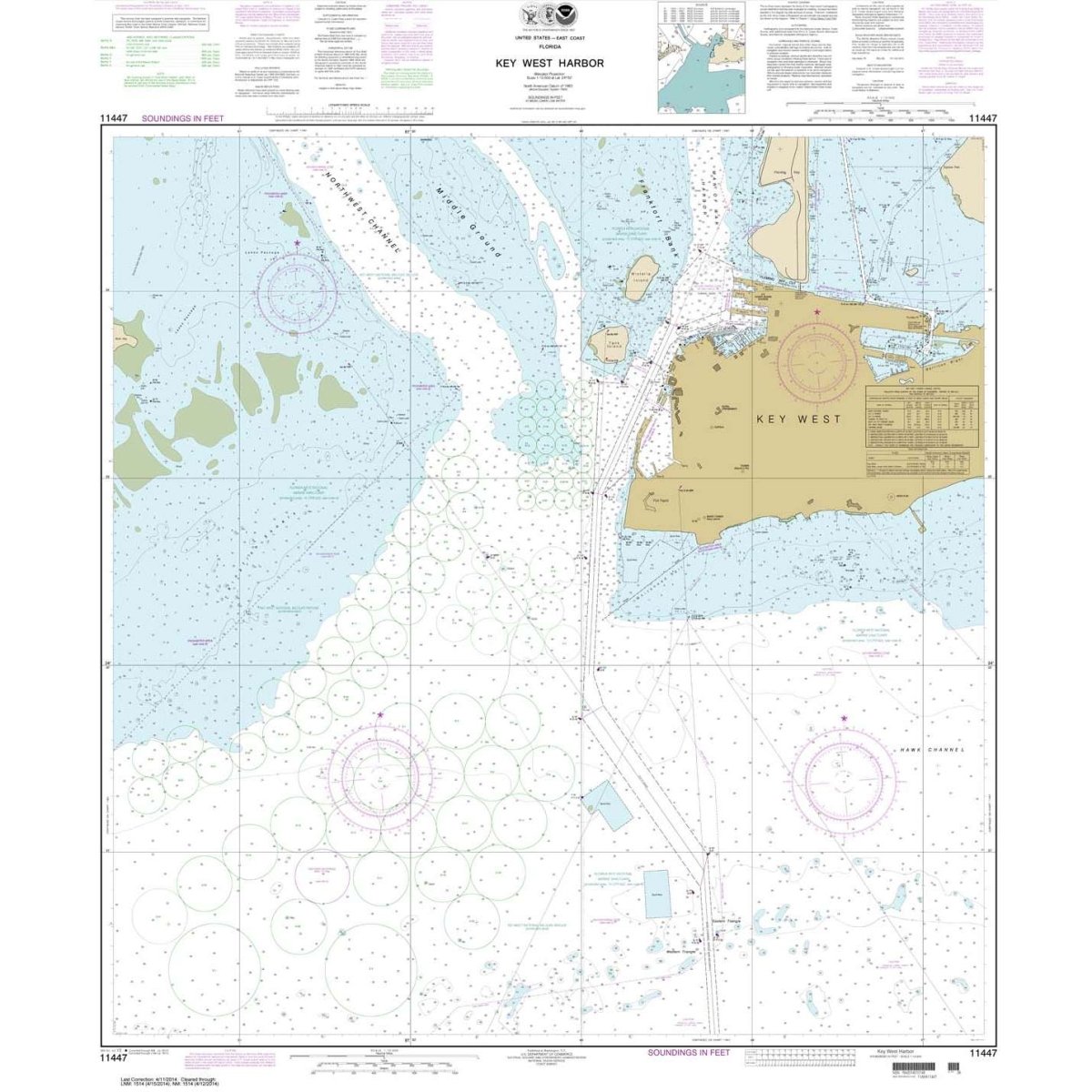 NOAA Chart 11447: Key West Harbor - Life Raft Professionals