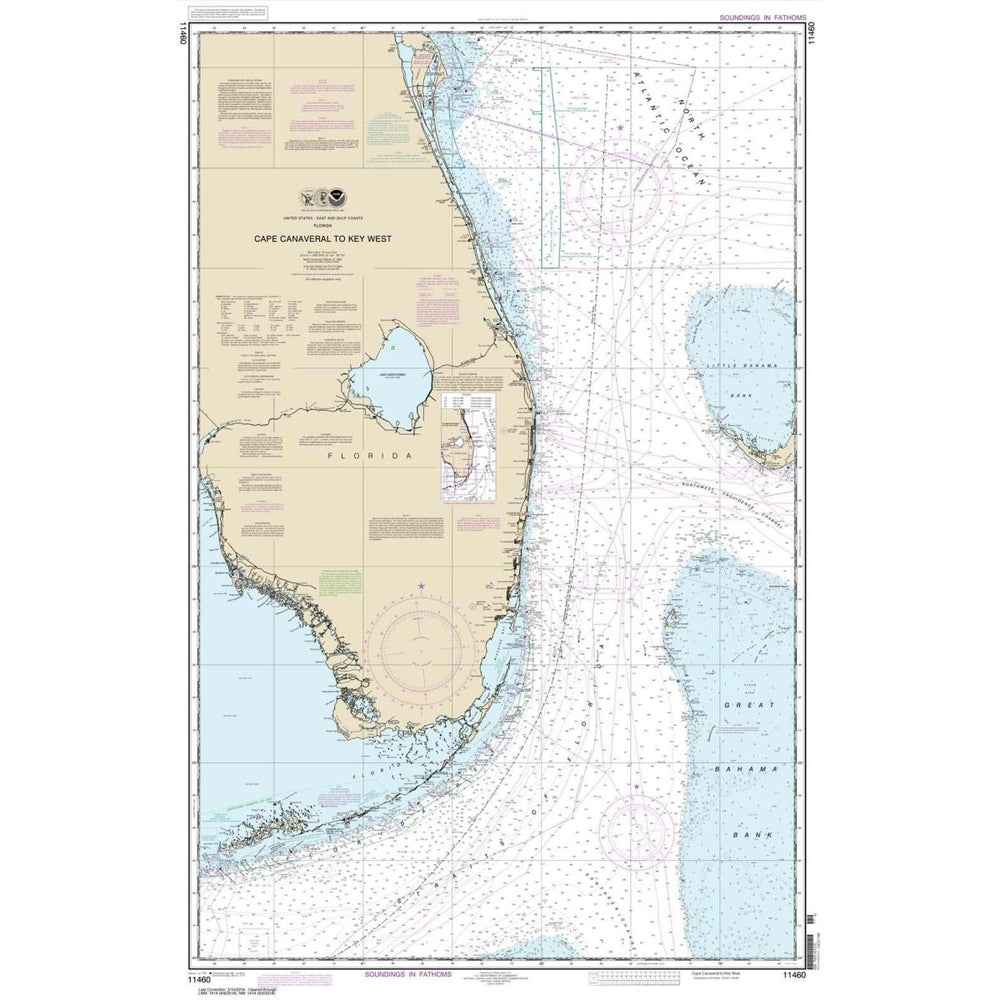 NOAA Chart 11460: Cape Canaveral to Key West - Life Raft Professionals