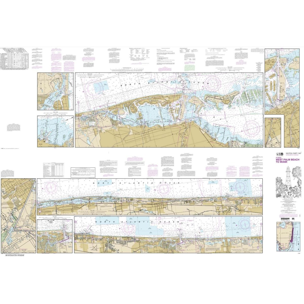 NOAA Chart 11467: Intracoastal Waterway West Palm Beach to Miami - Life Raft Professionals