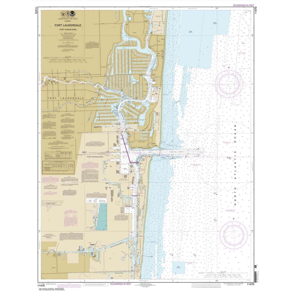 NOAA Chart 11470: Fort Lauderdale Port Everglades - Life Raft Professionals