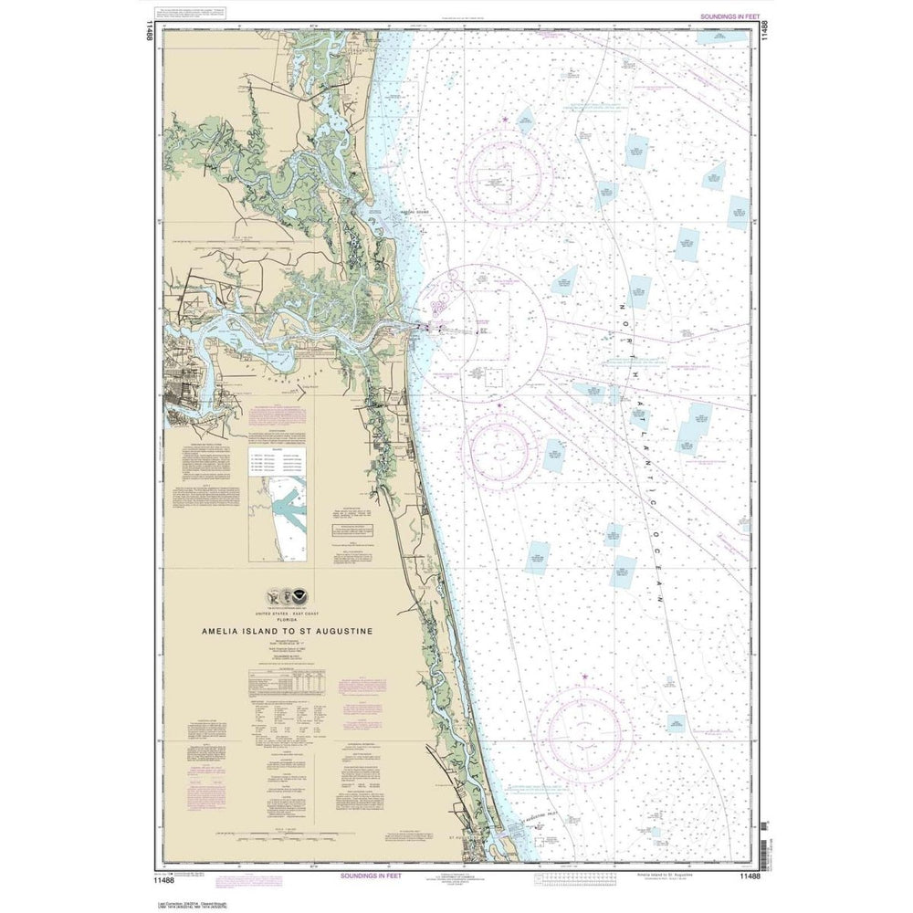 NOAA Chart 11488: Amelia Island to St. Augustine - Life Raft Professionals