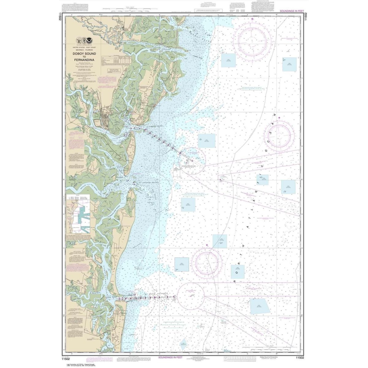 NOAA Chart 11502: Doboy Sound to Fernadina - Life Raft Professionals