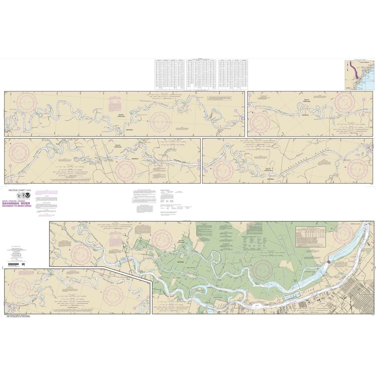 NOAA Chart 11514: Savannah River Savannah to Brier Creek - Life Raft Professionals