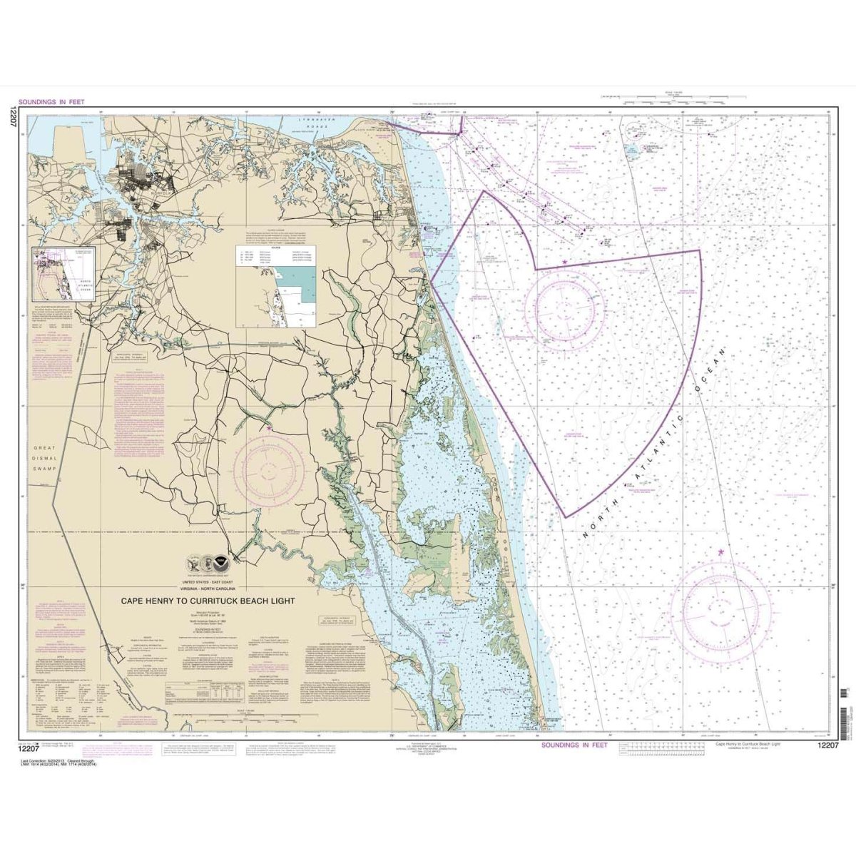 NOAA Chart 12207: Cape Henry to Currituck Beach Light - Life Raft Professionals