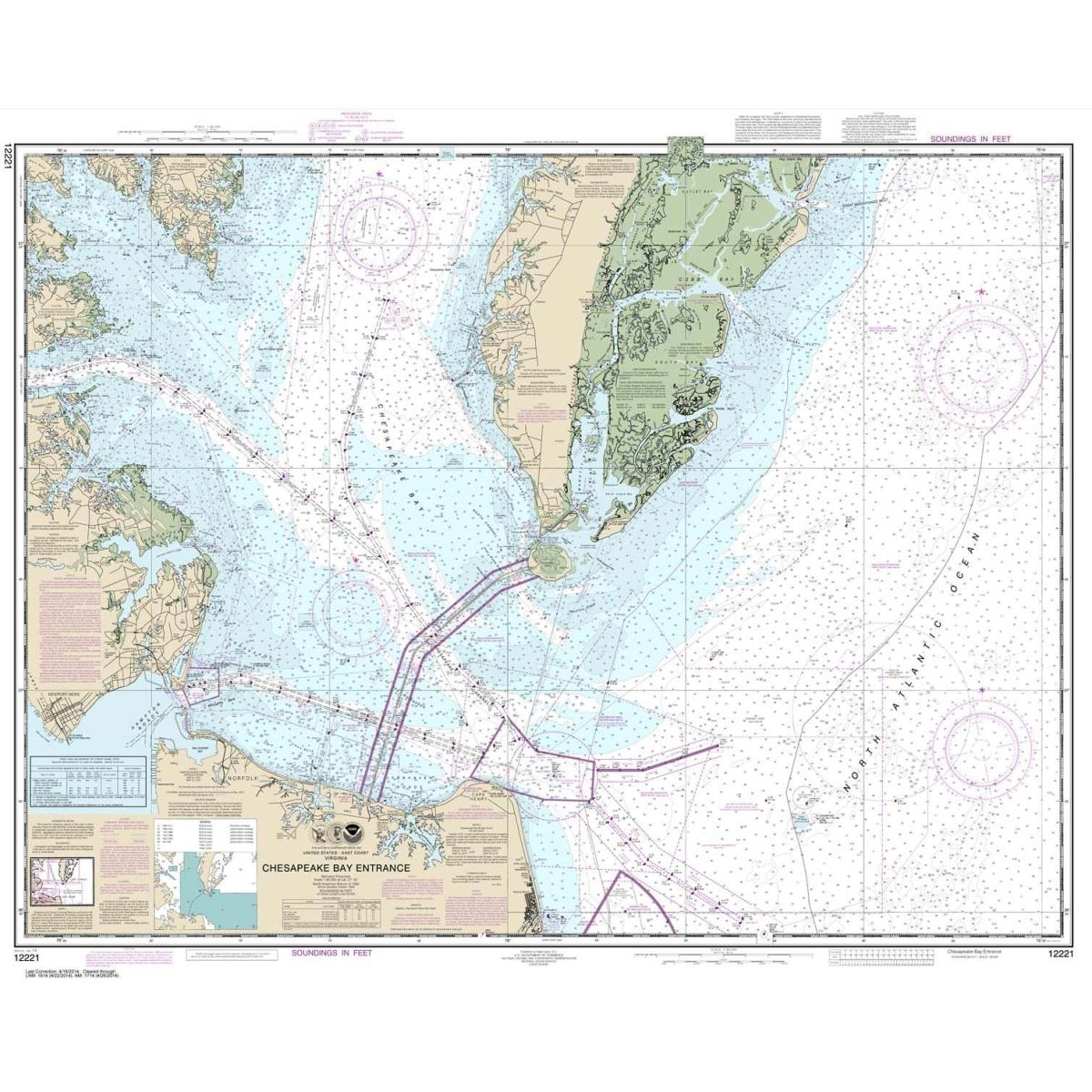 NOAA Chart 12221: Chesapeake Bay Entrance - Life Raft Professionals
