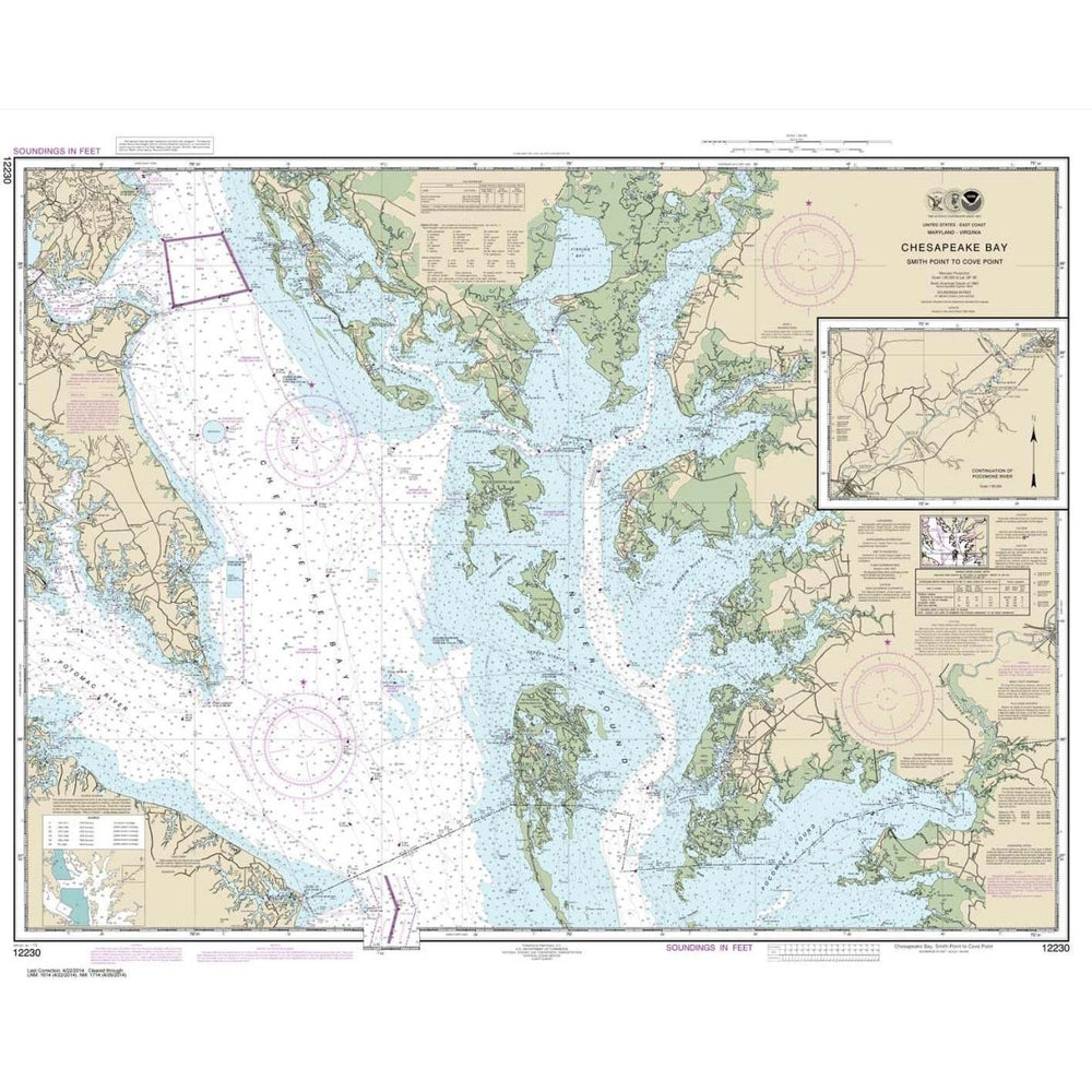 NOAA Chart 12230: Chesapeake Bay Smith Point to Cove Point - Life Raft Professionals