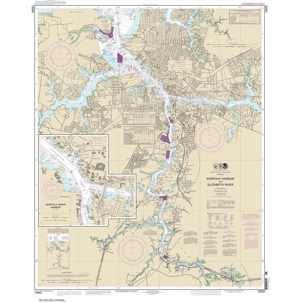 NOAA Chart 12253: Norfolk Harbor and Elizabeth River - Life Raft Professionals