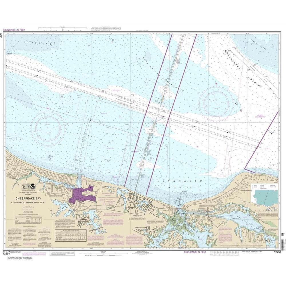 NOAA Chart 12254: Chesapeake Bay Cape Henry to Thimble Shoal Light - Life Raft Professionals