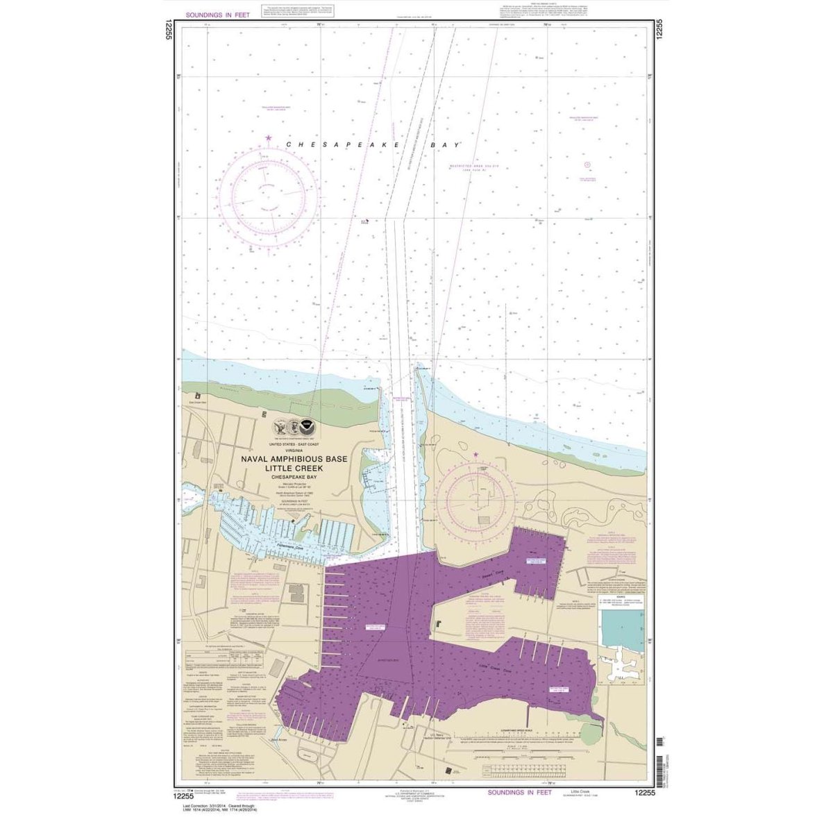 NOAA Chart 12255: Little Creek Naval Amphibious Base - Life Raft Professionals