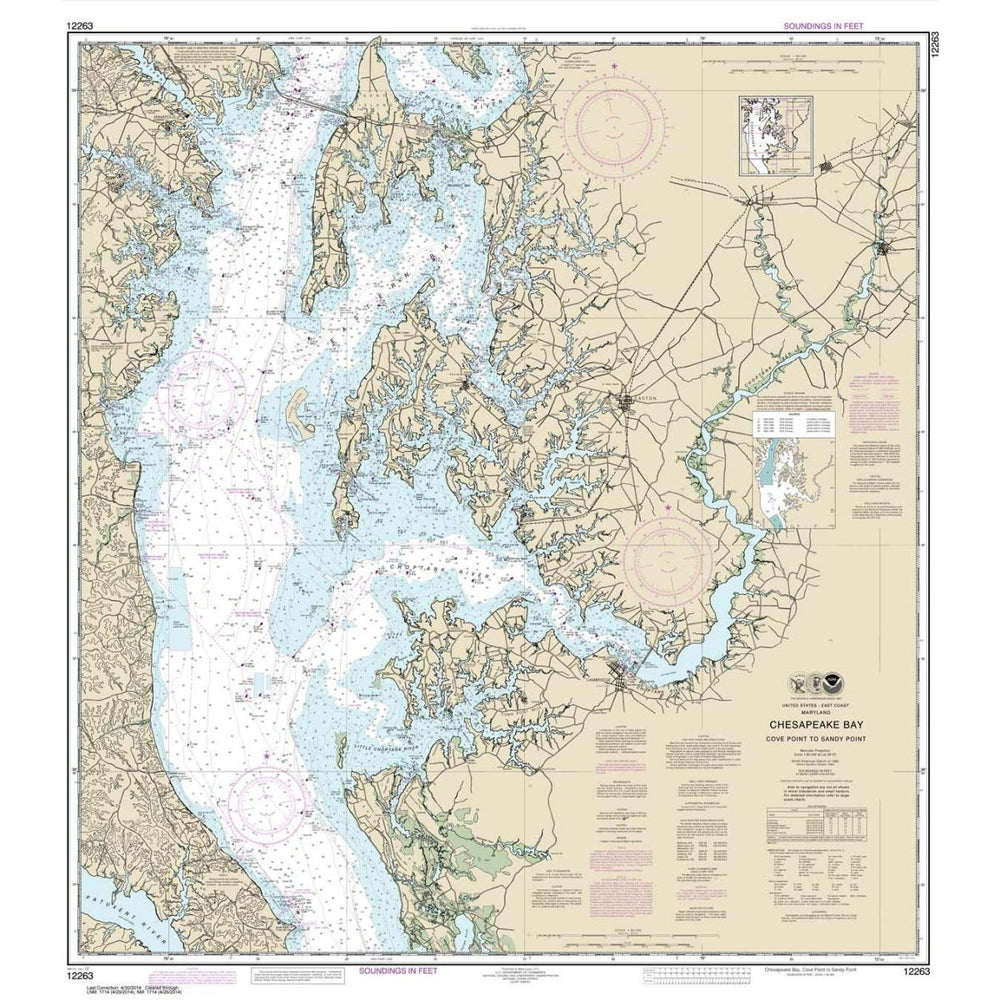 NOAA Chart 12263: Chesapeake Bay Cove Point to Sandy Point - Life Raft Professionals