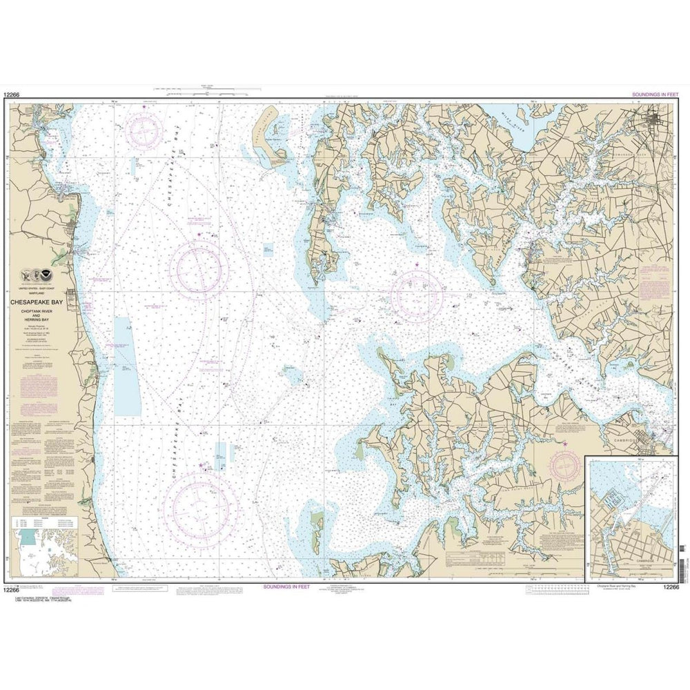 NOAA Chart 12266: Chesapeake Bay Choptank River and Herring Bay; Cambridge - Life Raft Professionals
