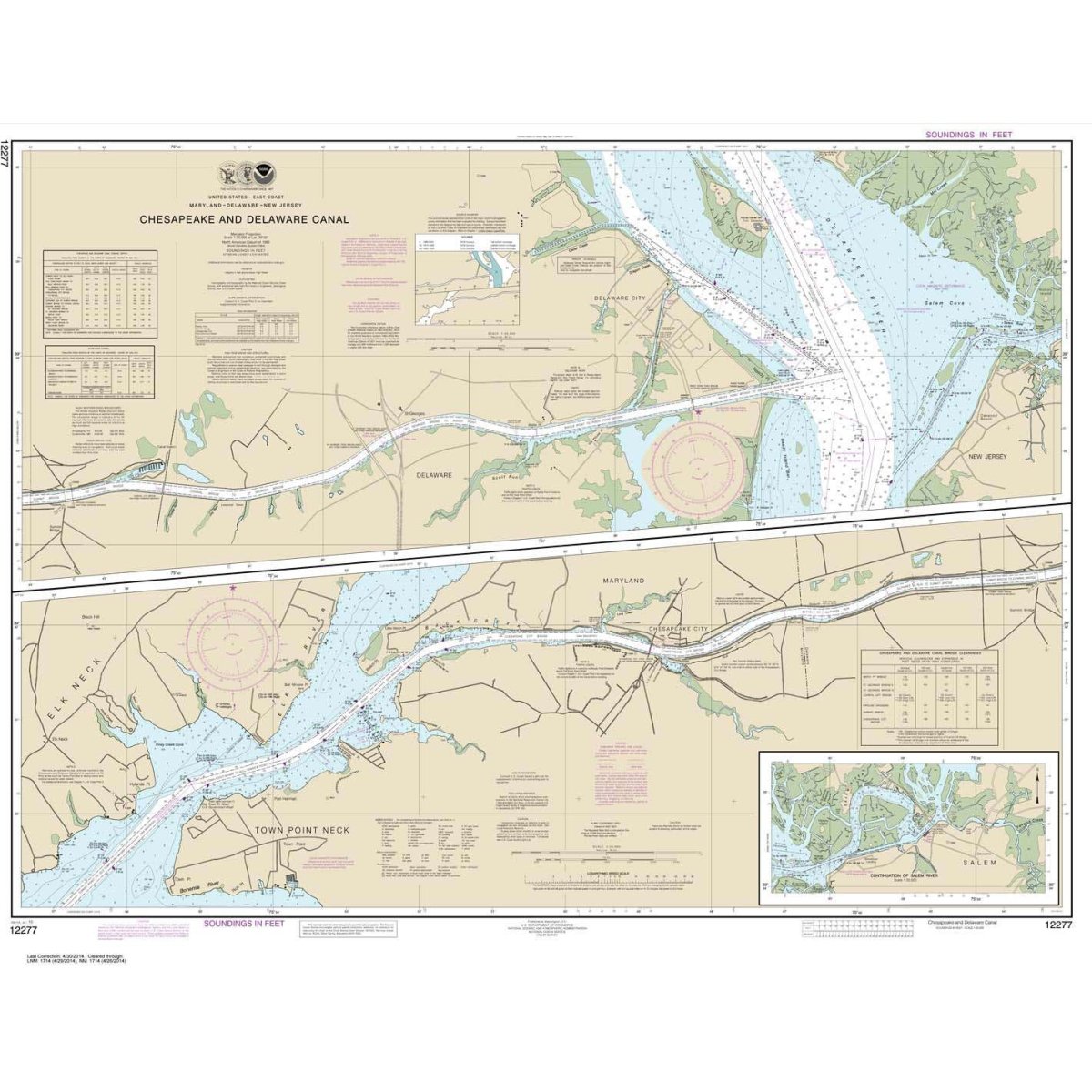 NOAA Chart 12277: Chesapeake and Delaware Canal - Life Raft Professionals