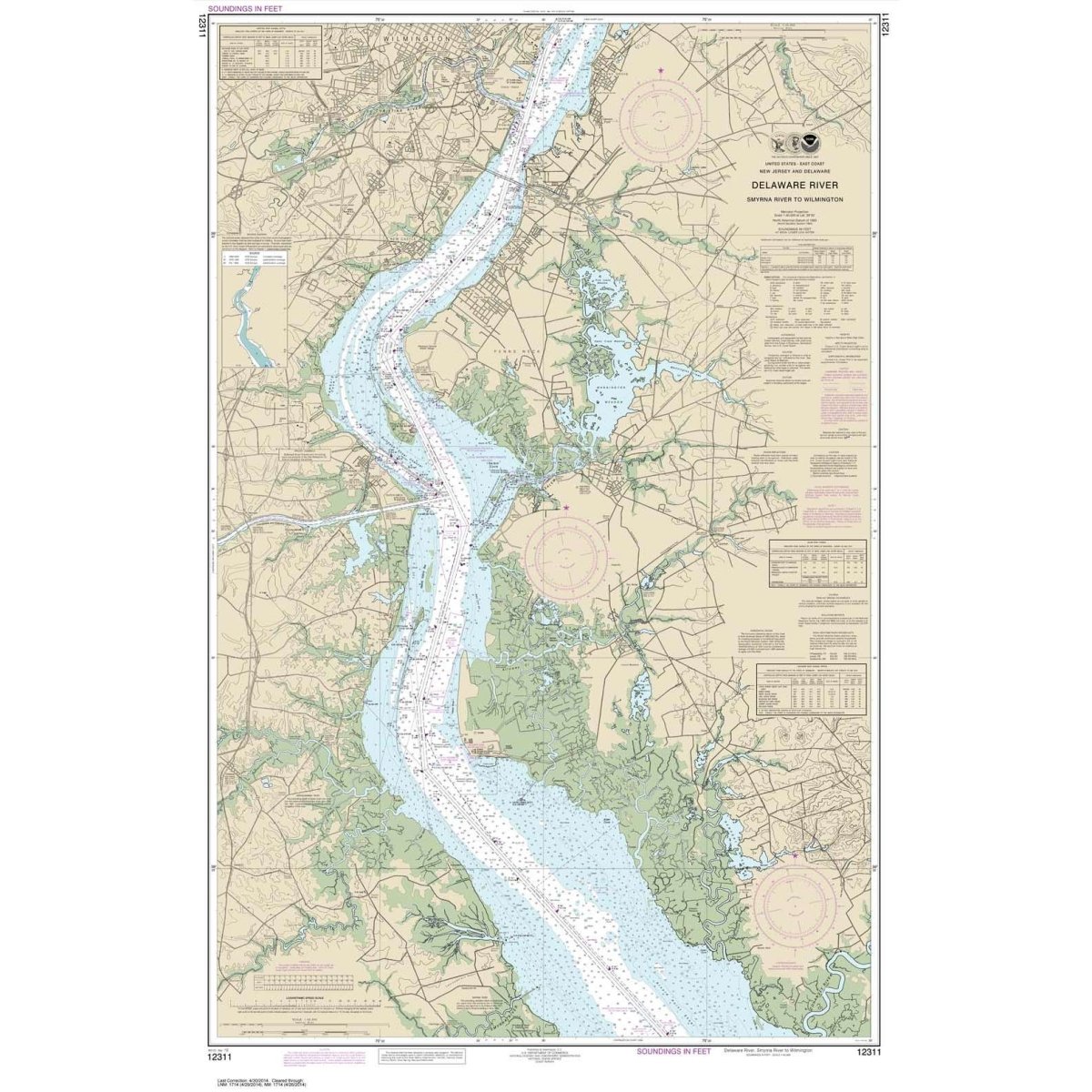 NOAA Chart 12311: Delaware River Smyrna River to Wilmington - Life Raft Professionals