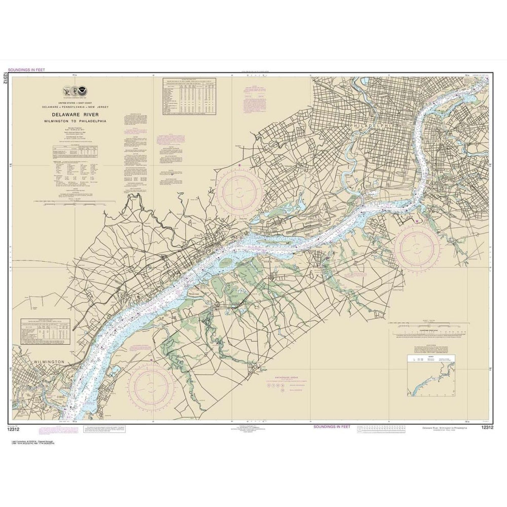 NOAA Chart 12312: Delaware River Wilmington to Philadelphia - Life Raft Professionals