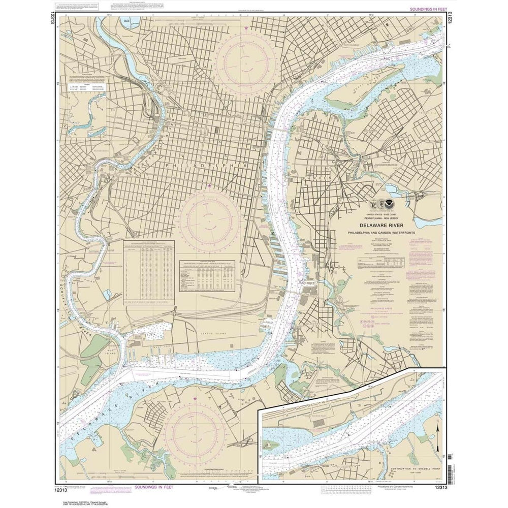 NOAA Chart 12313: Philadelphia and Camden Waterfronts - Life Raft Professionals