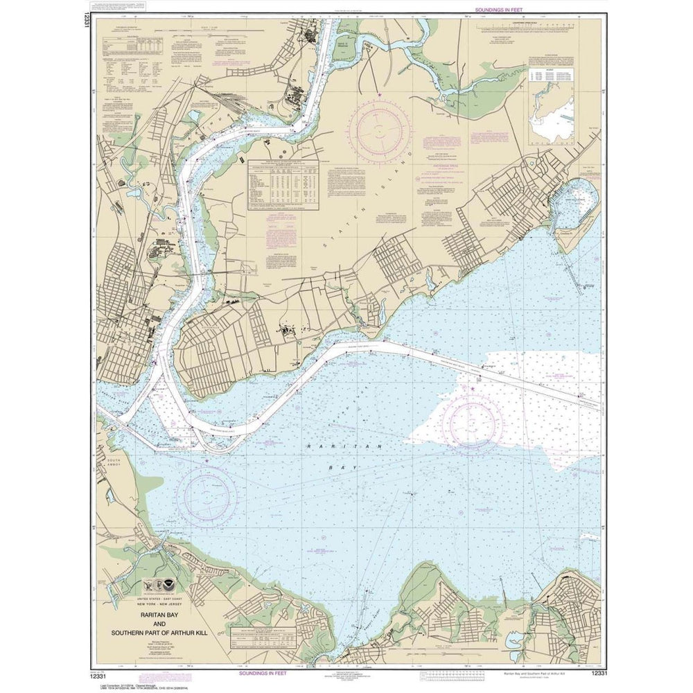 NOAA Chart 12331: Raritan Bay and Southern Part of Arthur Kill - Life Raft Professionals
