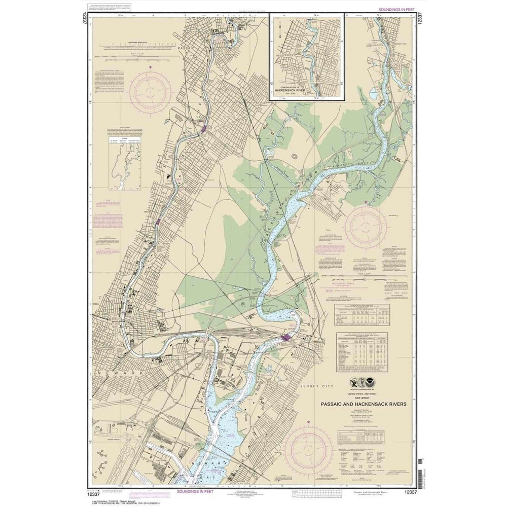 NOAA Chart 12337 Passaic and Hackensack Rivers Life Raft Professionals