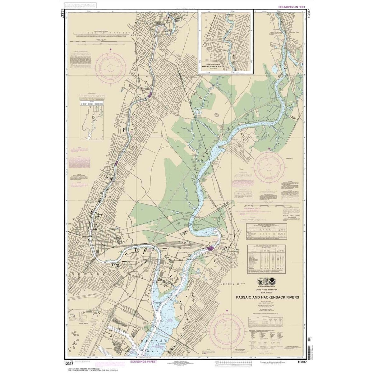 NOAA Chart 12337: Passaic and Hackensack Rivers - Life Raft Professionals