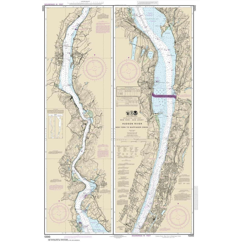 NOAA Chart 12343: Hudson River New York to Wappinger Creek - Life Raft Professionals