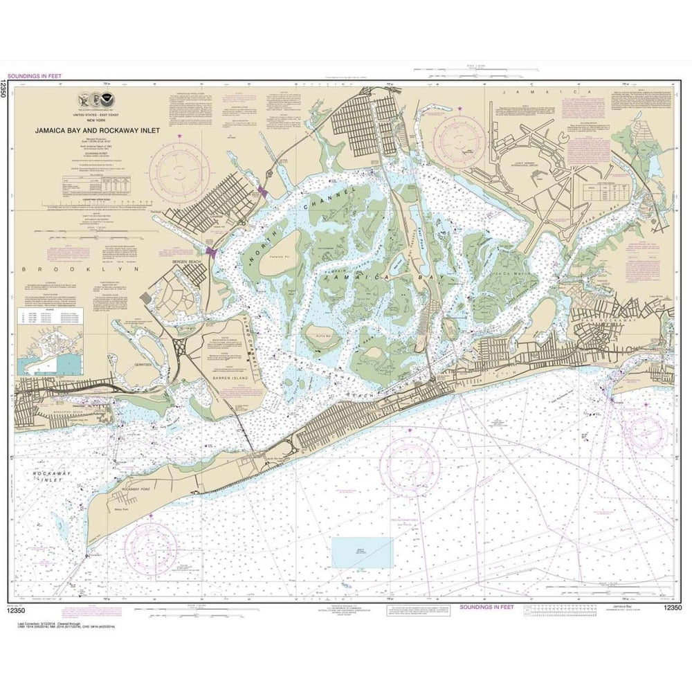 NOAA Chart 12350: Jamaica Bay and Rockaway Inlet - Life Raft Professionals