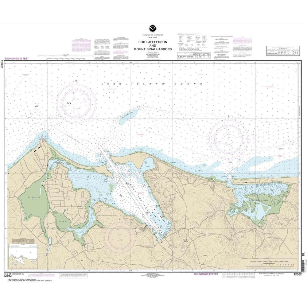NOAA Chart 12362: Port Jefferson and Mount Sinai Harbors - Life Raft Professionals