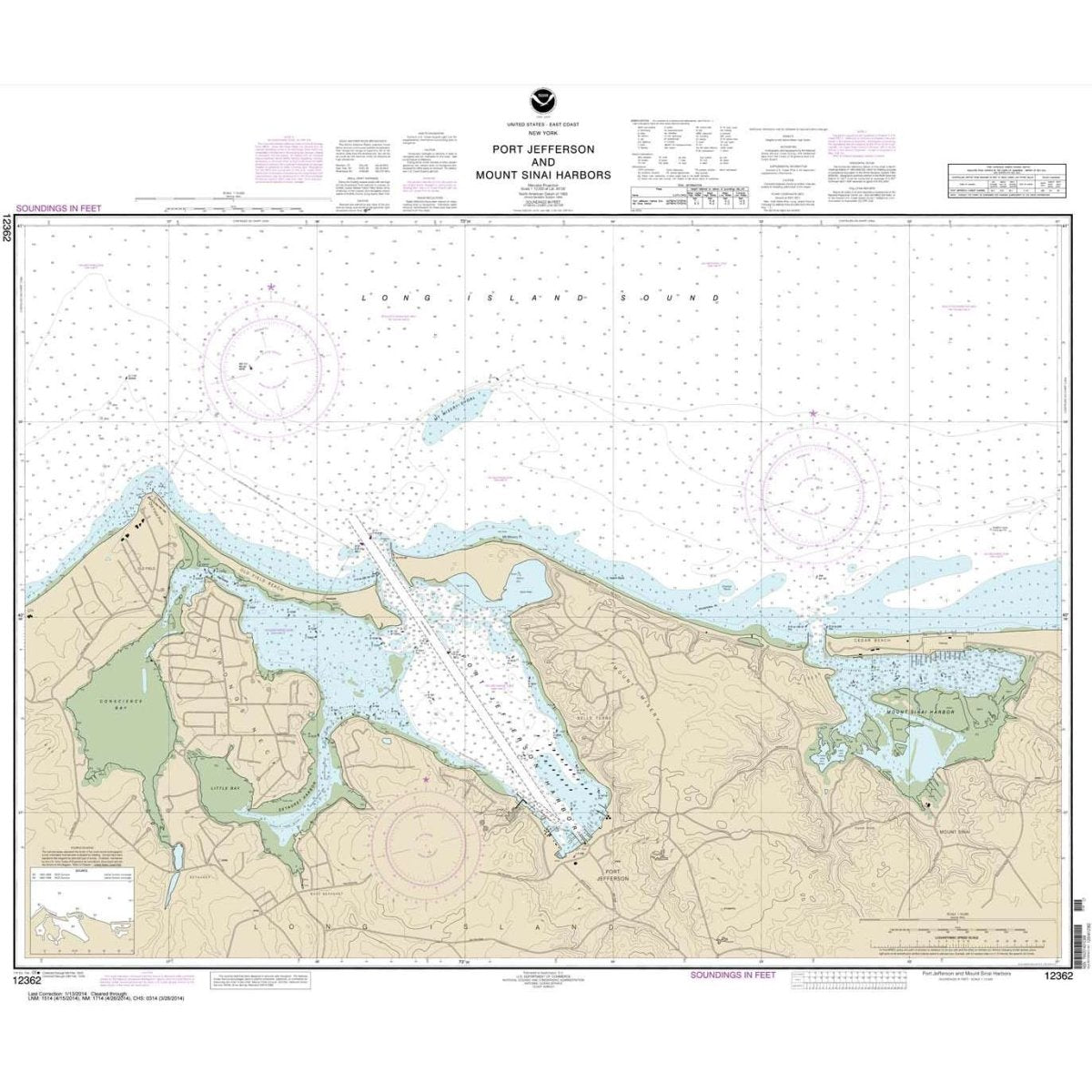 NOAA Chart 12362: Port Jefferson and Mount Sinai Harbors - Life Raft Professionals