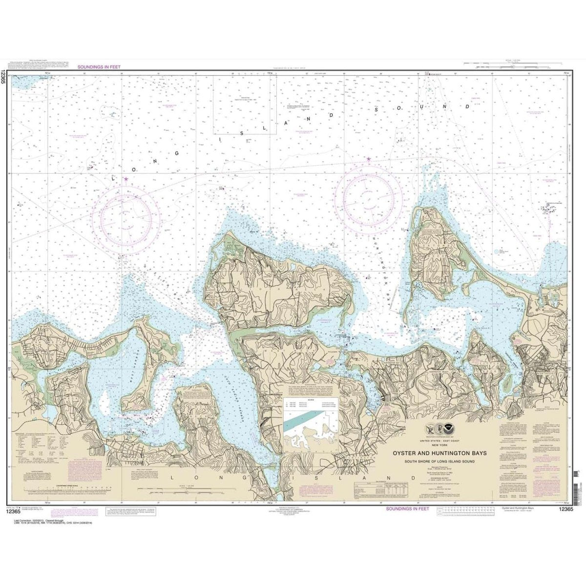 NOAA Chart 12365: South Shore of Long Island Sound Oyster and Huntington Bays - Life Raft Professionals