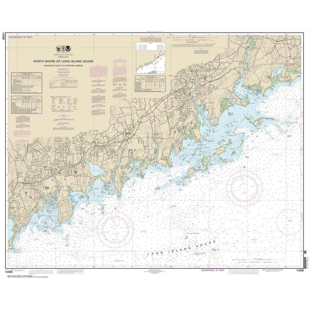 NOAA Chart 12368: North Shore of Long Island Sound Sherwood Point to Stamford Harbor - Life Raft Professionals