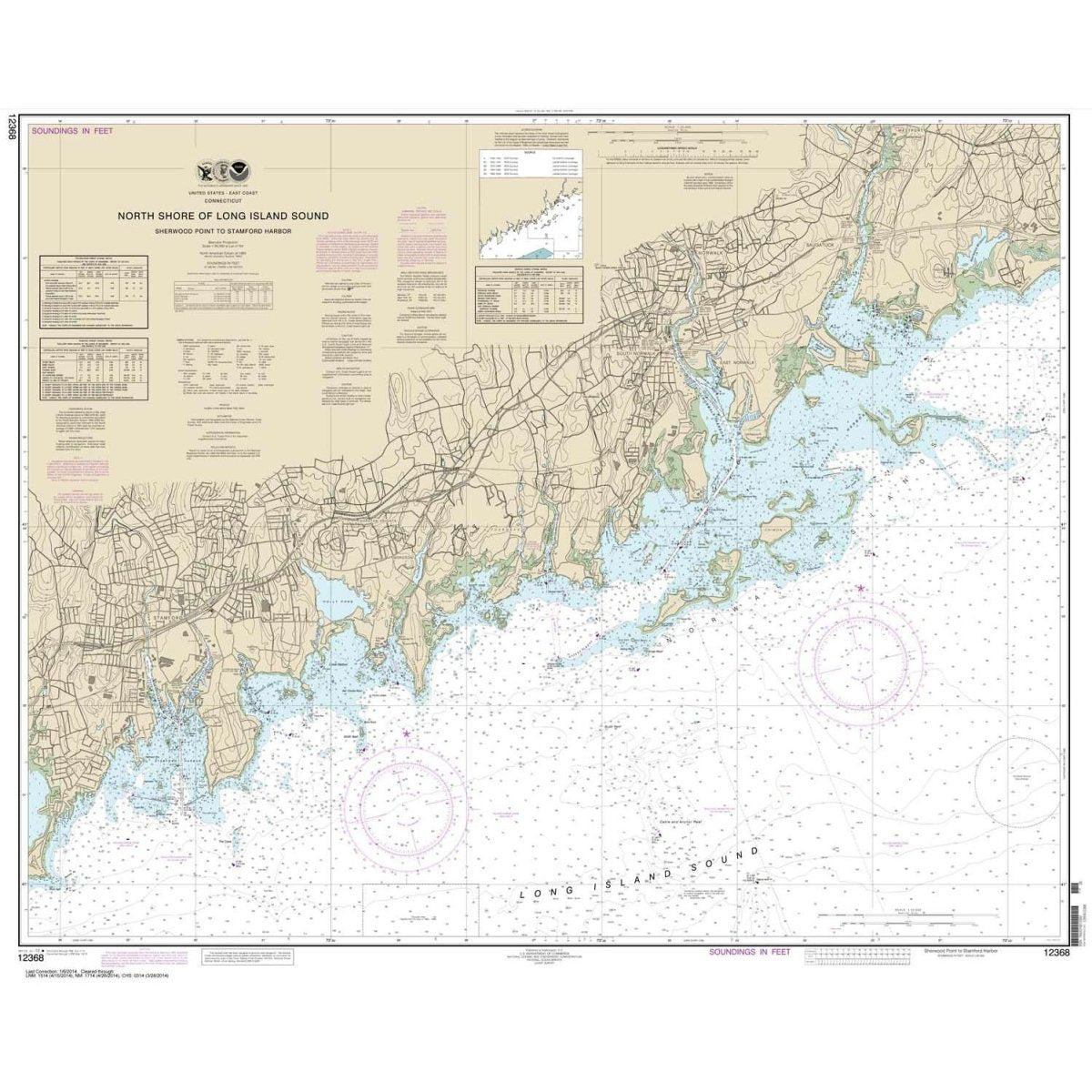 NOAA Chart 12368: North Shore of Long Island Sound Sherwood Point to Stamford Harbor - Life Raft Professionals