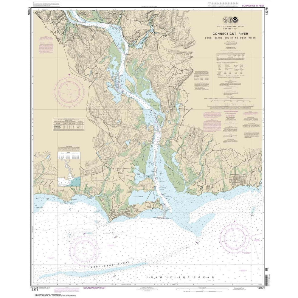 NOAA Chart 12375: Connecticut River Long lsland Sound to Deep River - Life Raft Professionals