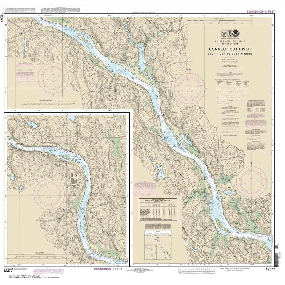 NOAA Chart 12377: Connecticut River Deep River to Bodkin Rock - Life Raft Professionals