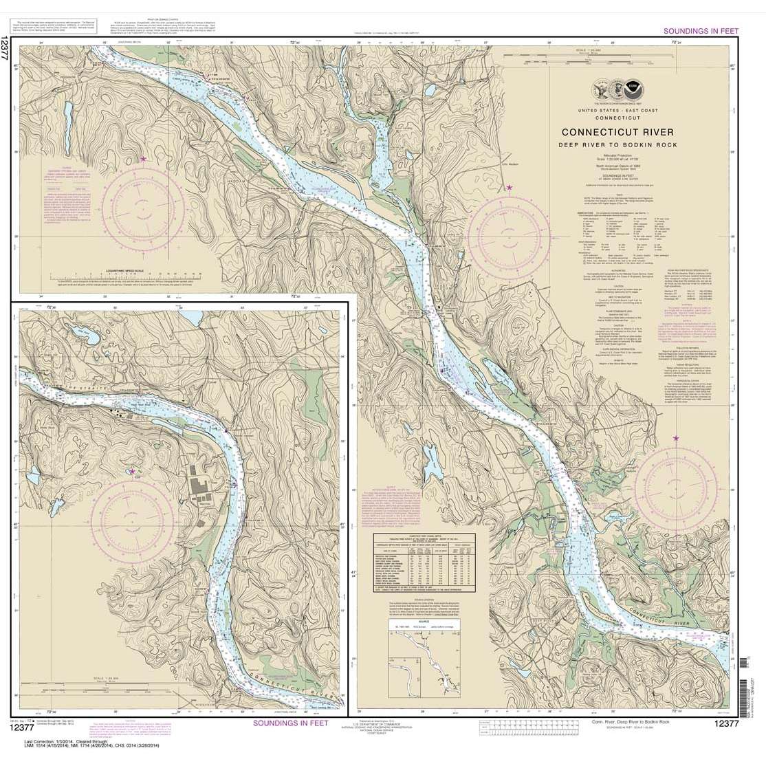 NOAA Chart 12377: Connecticut River Deep River to Bodkin Rock - Life Raft Professionals