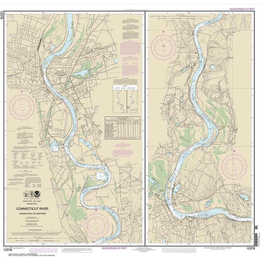 NOAA Chart 12378: Connecticut River Bodkin Rock to Hartford - Life Raft Professionals