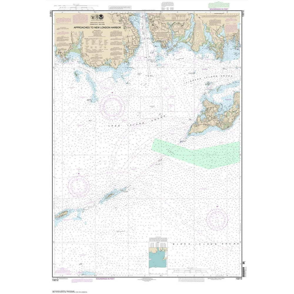 NOAA Chart 13212: Approaches to New London Harbor - Life Raft Professionals