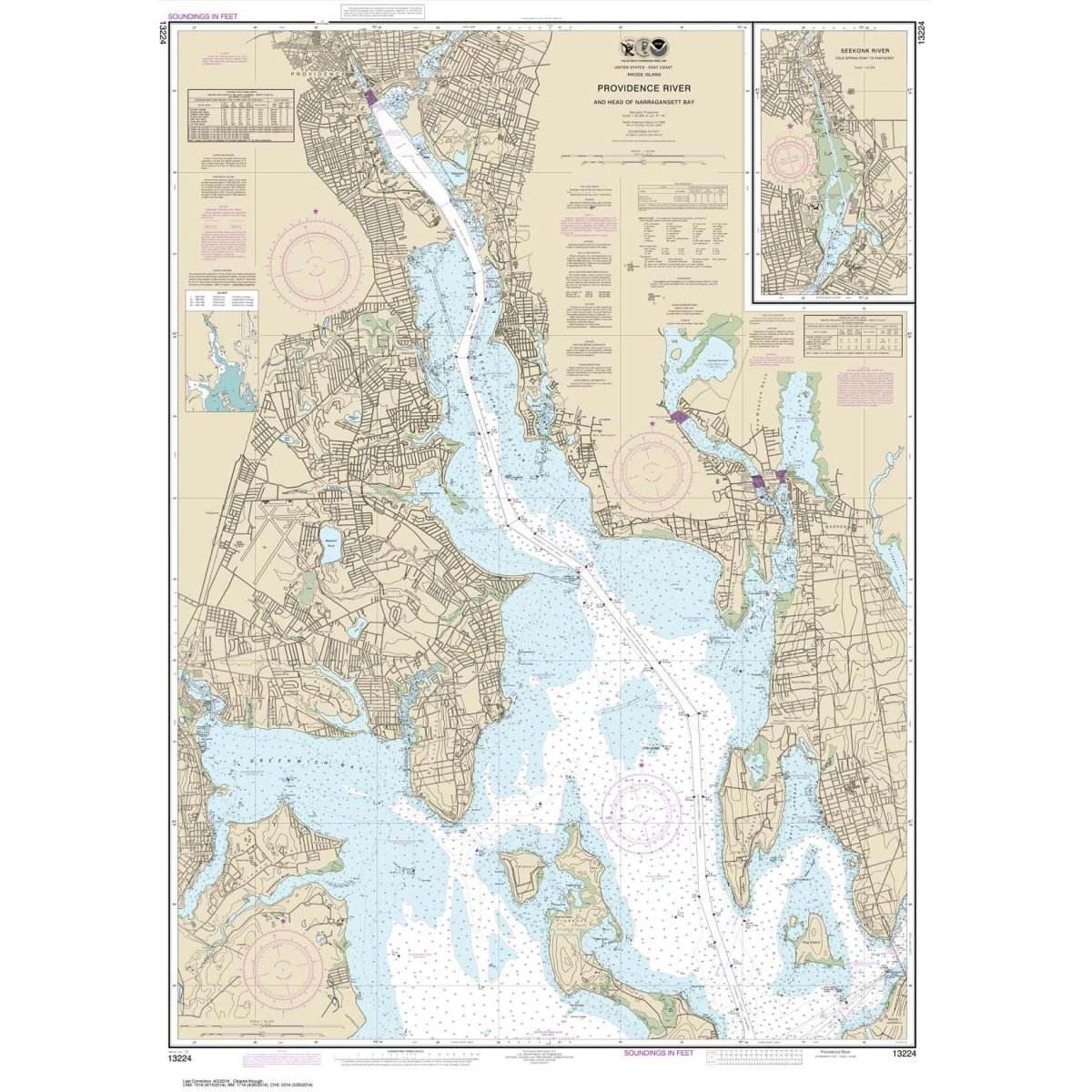 NOAA Chart 13224: Providence River and Head of Narragansett Bay - Life Raft Professionals