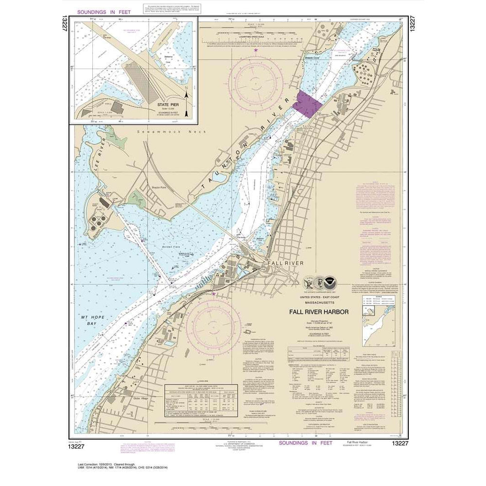 NOAA Chart 13227: Fall River Harbor; State Pier - Life Raft Professionals