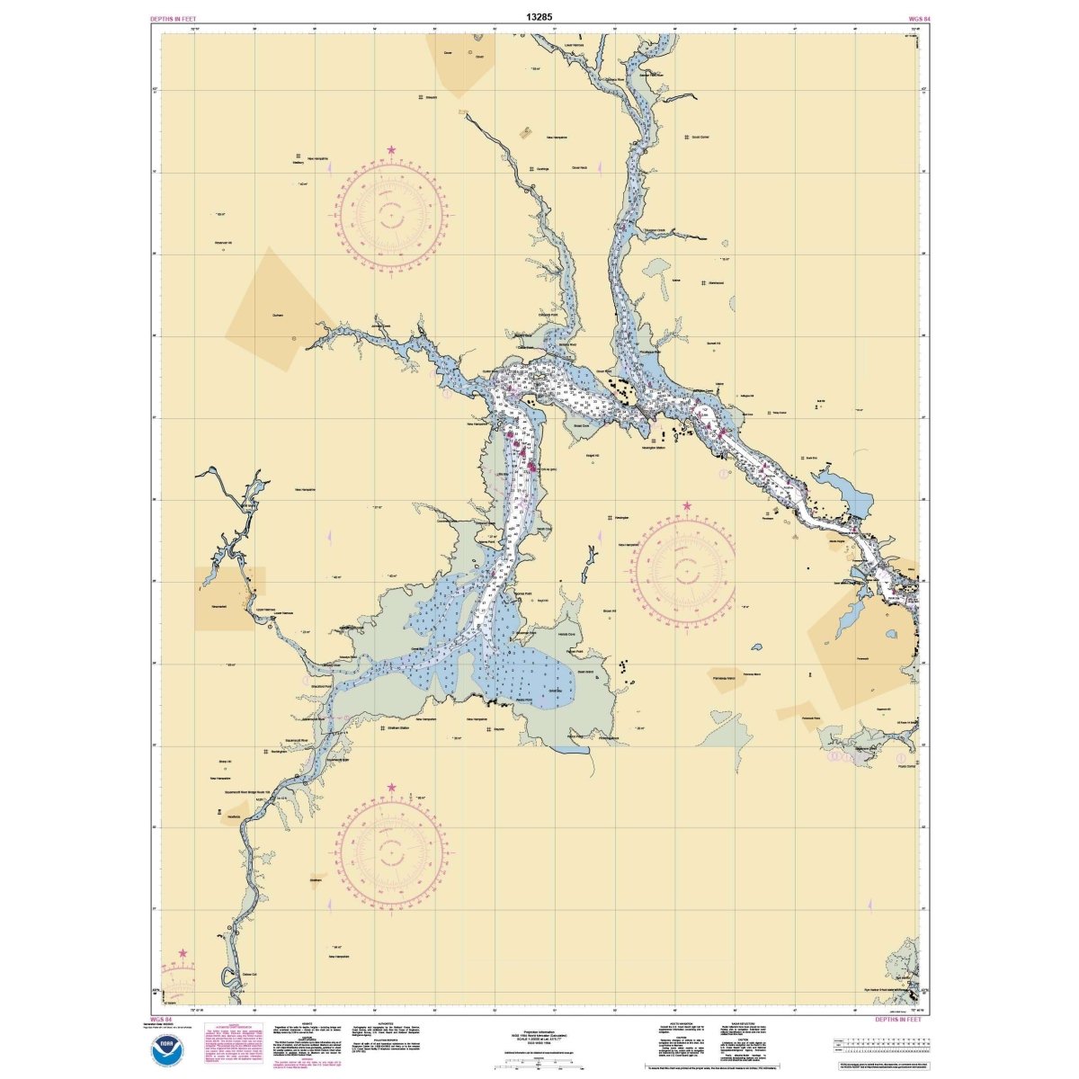NOAA Chart 13285: Portsmouth to Dover and Exeter - Life Raft Professionals