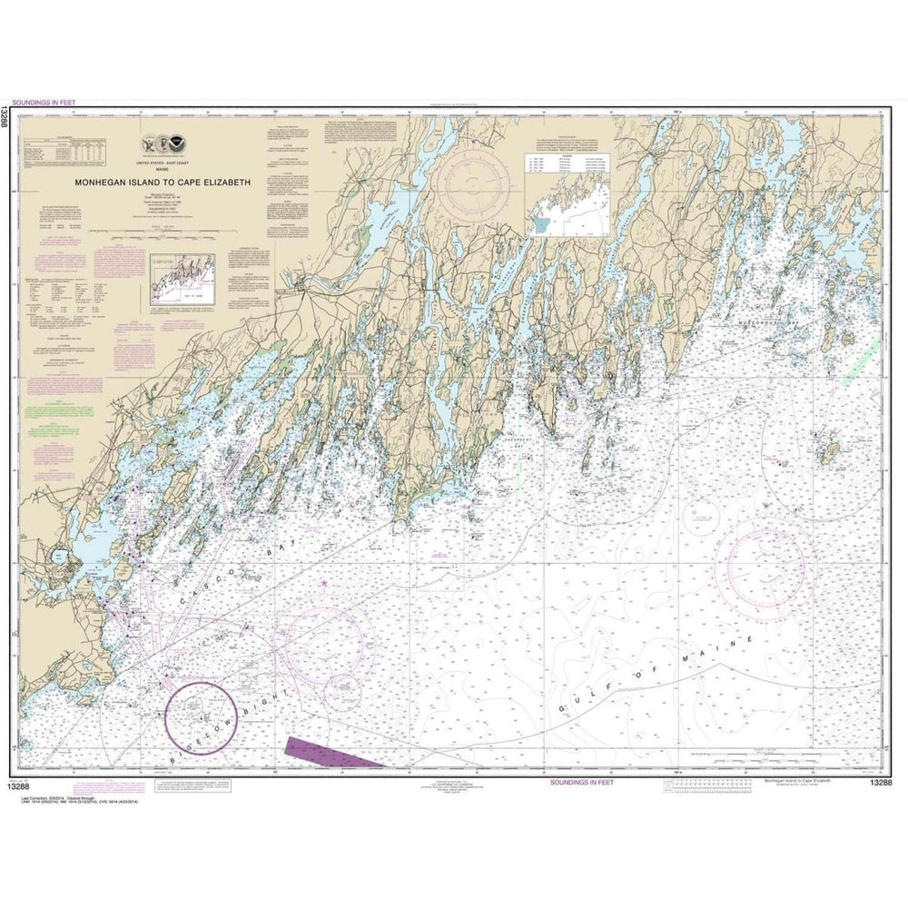 NOAA Chart 13288: Monhegan Island to Cape Elizabeth - Life Raft Professionals