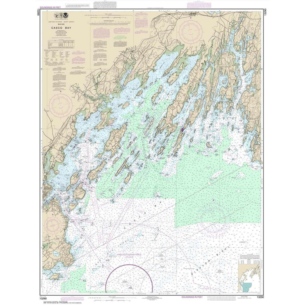 NOAA Chart 13290: Casco Bay - Life Raft Professionals