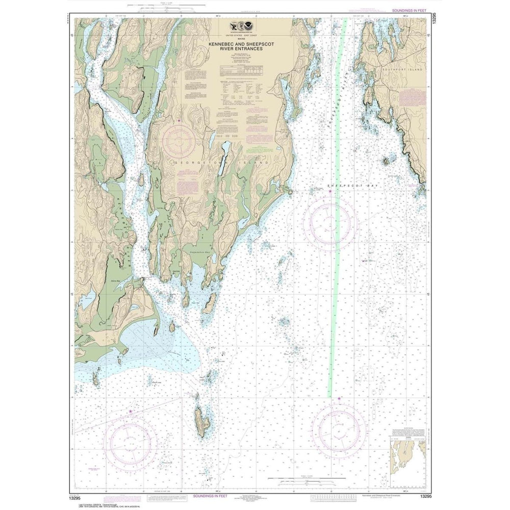 NOAA Chart 13295: Kennebec and Sheepscot River Entrances - Life Raft Professionals
