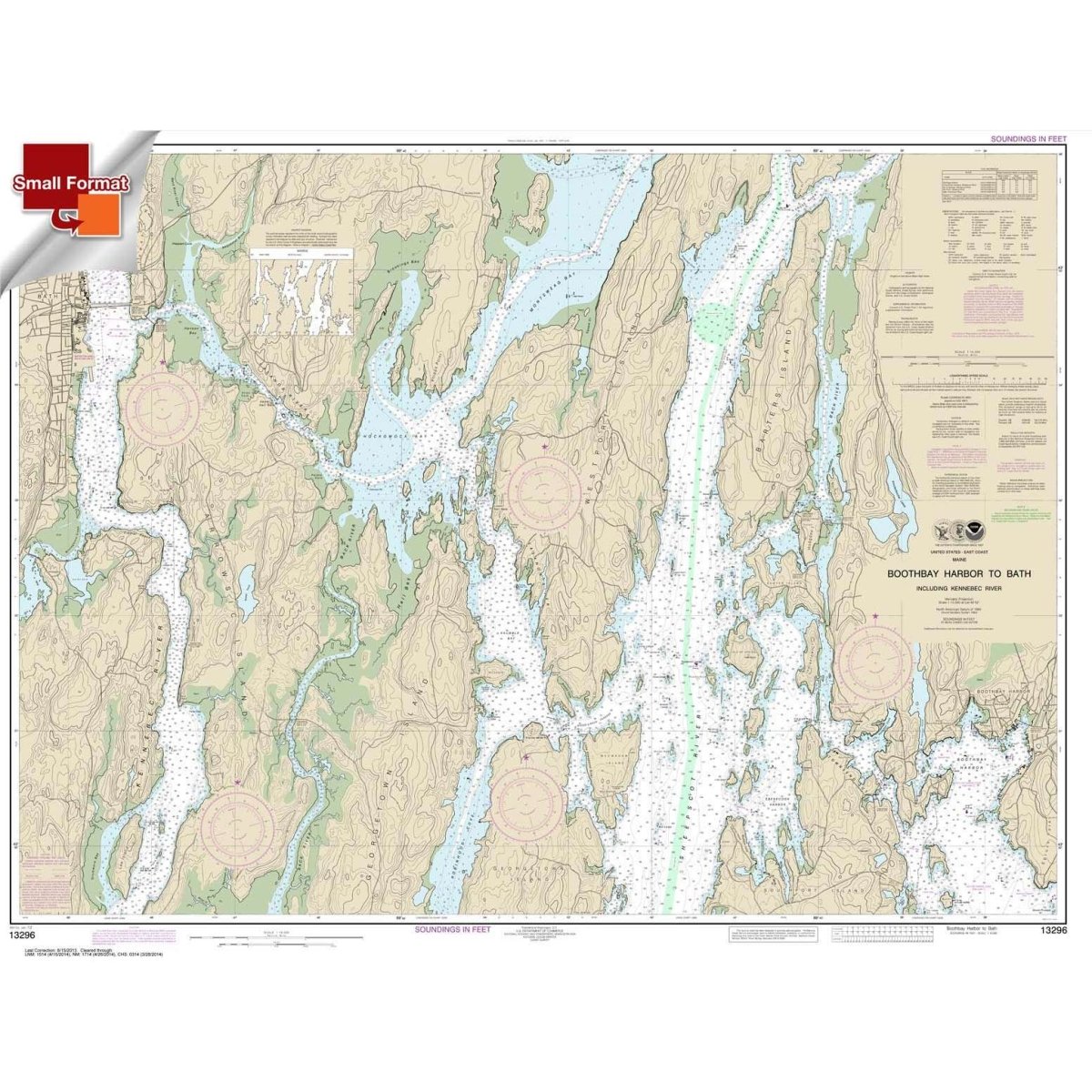 NOAA Chart 13296: Boothbay Harbor to Bath: Including Kennebec River - Life Raft Professionals