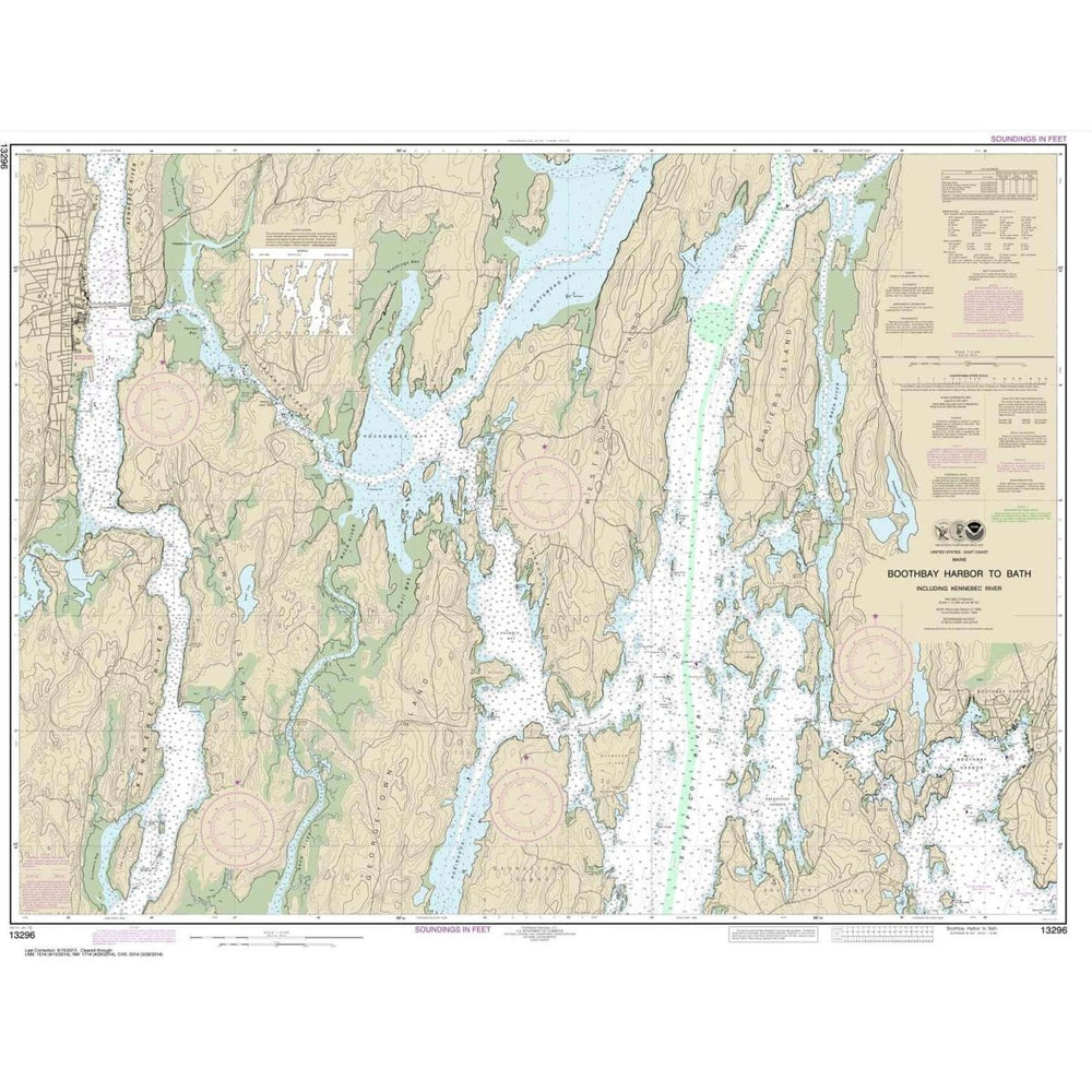 NOAA Chart 13296: Boothbay Harbor to Bath: Including Kennebec River - Life Raft Professionals