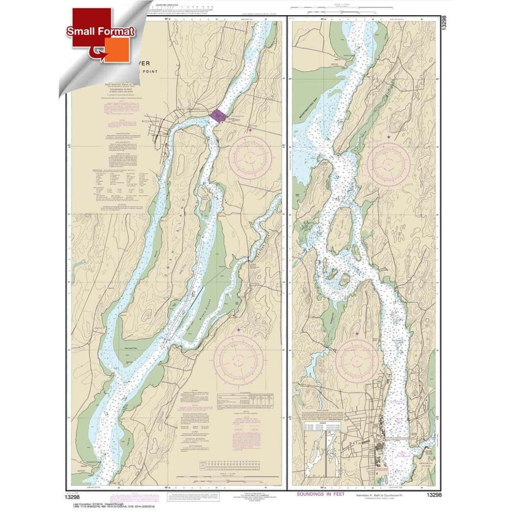 NOAA Chart 13298: Kennebec River Bath to Courthouse Point - Life Raft Professionals