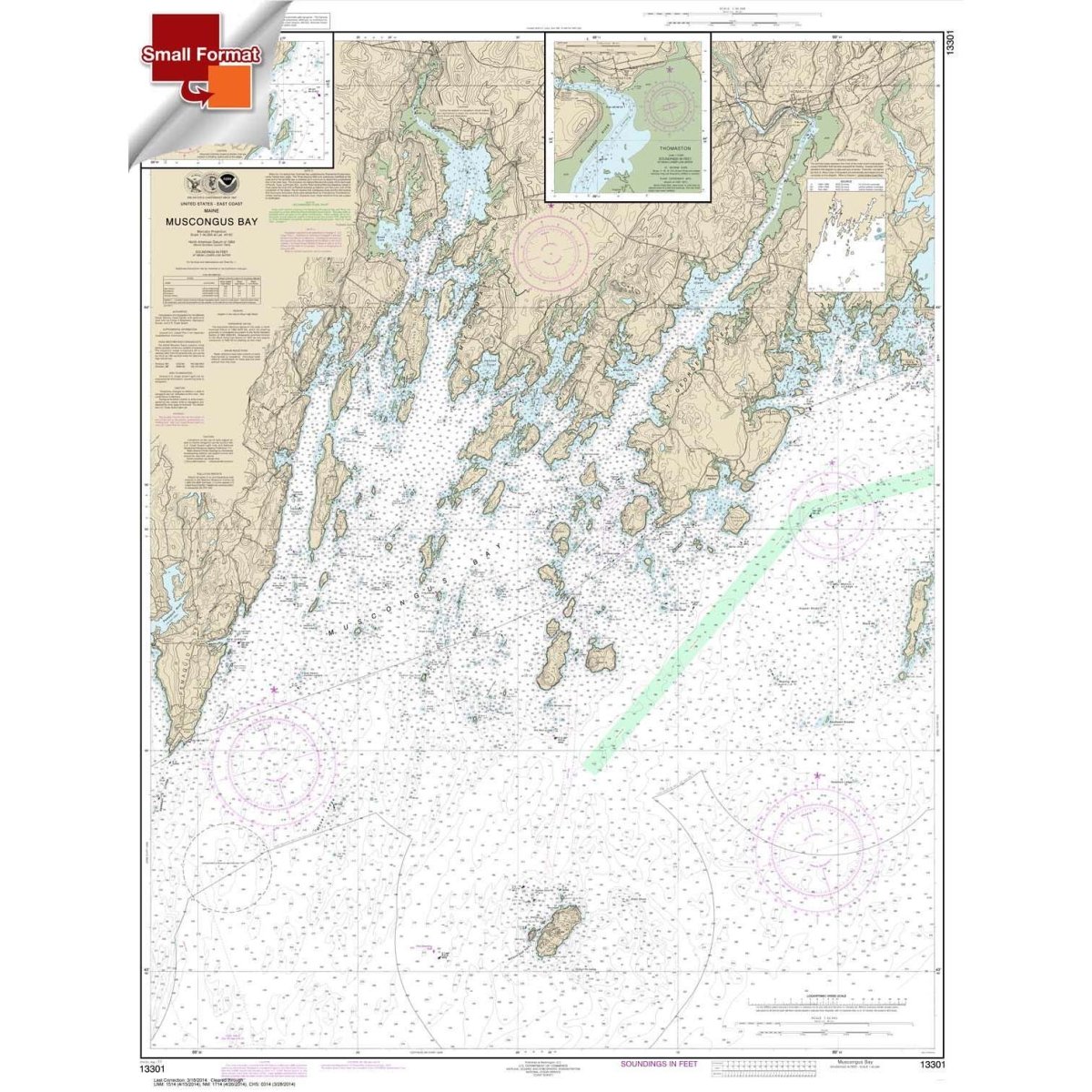 NOAA Chart 13301: Muscongus Bay;New Harbor;Thomaston - Life Raft Professionals